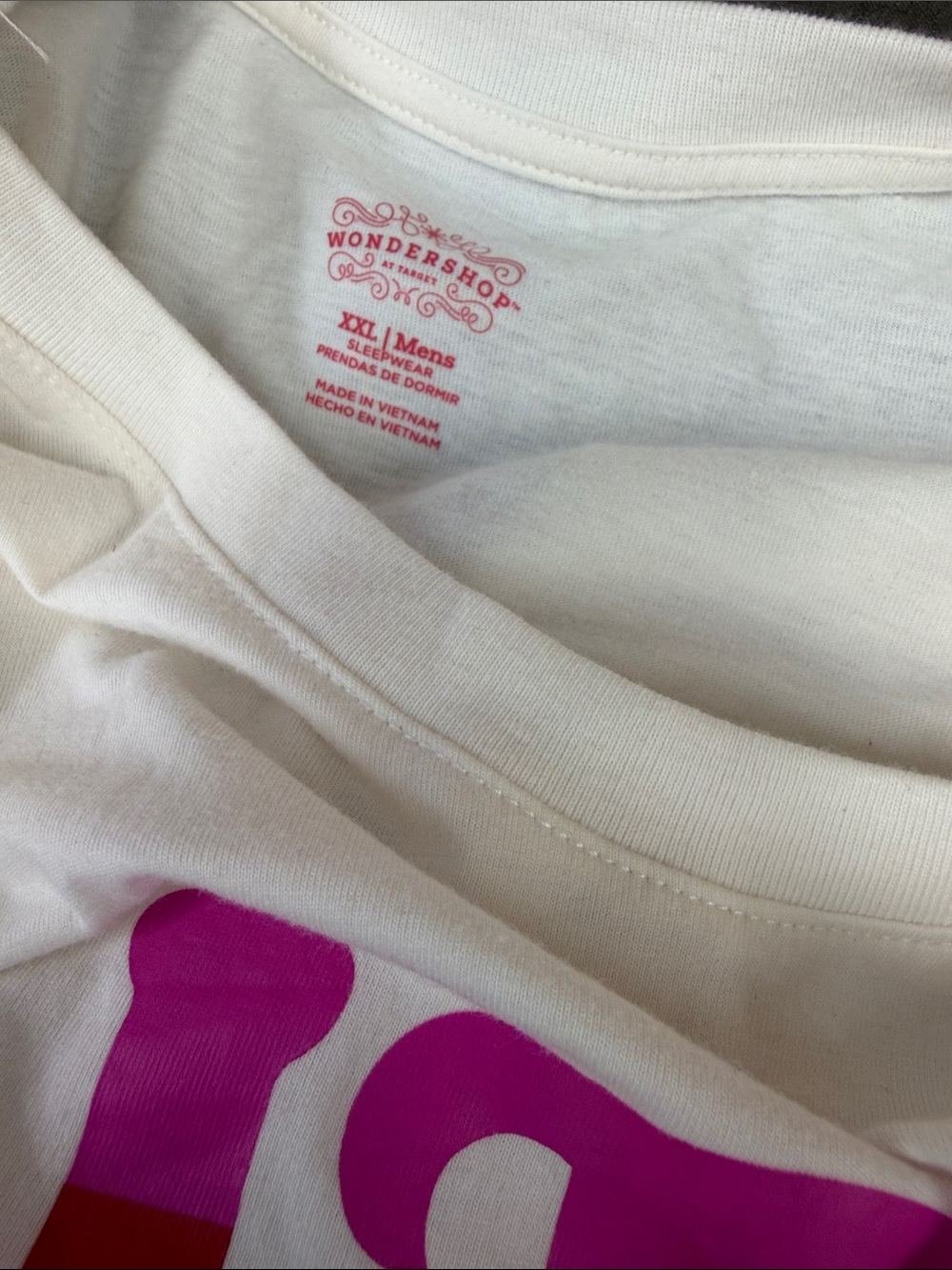 Wondershop XXL Men’s Sleepwear Cream Graphic Tee - "It's All Very Merry" new - Picture 3 of 3